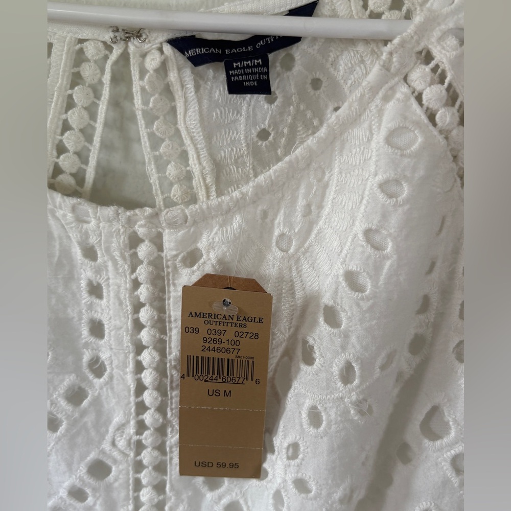 American Eagle Outfitters White Eyelet Dress - Picture 6 of 6
